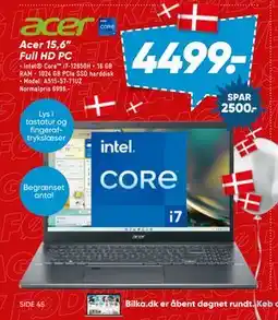 Bilka Acer 15,6” Full HD PC, DKK 4499 tilbud