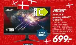 Bilka Acer 23,8” gaming VG240Y G skærm, DKK 699 tilbud