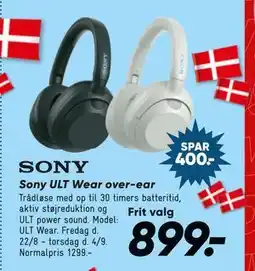 Bilka Sony ULT Wear over-ear, DKK 899 tilbud