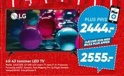 Bilka LG 43 tommer LED TV, DKK 2555, App-pris tilbud