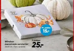 Bilka Windsor mønstrede servietter, DKK 25 tilbud