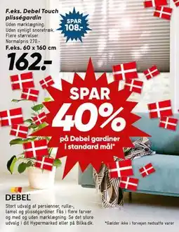 Bilka SPAR 40% på Debel gardiner i standard mål tilbud