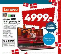Bilka Lenovo LOQ 15,6” gaming PC, DKK 4999 tilbud