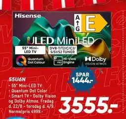 Bilka HISENSE 55U6N, DKK 3555 tilbud