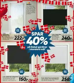 Bilka SPAR 40% på Debel gardiner i standard mål tilbud
