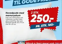 Bilka Hovedpude med memoryskum, DKK 250 tilbud