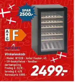 Bilka Vinkøleskab, DKK 2499 tilbud