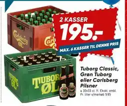 Bilka Tuborg Classic, Grøn Tuborg eller Carlsberg Pilsner, DKK 195 tilbud