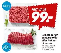 Bilka Roastbeef af okseinderlår eller hakket oksekød, DKK 99 tilbud