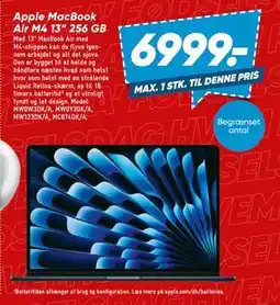 Bilka Apple MacBook Air M4 13” 256 GB, DKK 6999 tilbud