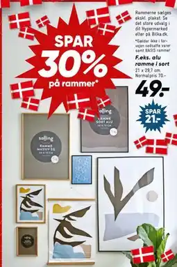 Bilka alu ramme i sort, DKK 49 tilbud