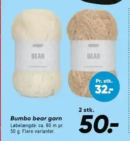 Bilka Bumbo bear garn, DKK 50 tilbud