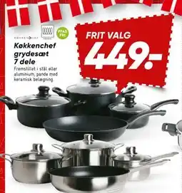 Bilka Køkkenchef grydesæt 7 dele, DKK 449 tilbud