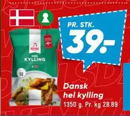 Bilka Dansk hel kylling, DKK 39 tilbud