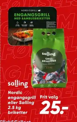 Bilka Nordic engangsgrill eller Salling 2.5 kg briketter, DKK 25 tilbud