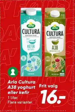 Bilka Arla Cultura A38 yoghurt eller kefir, DKK 16 tilbud