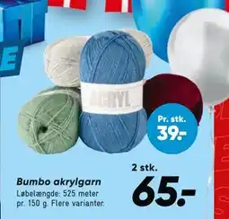 Bilka Bumbo akrylgarn, DKK 65 tilbud