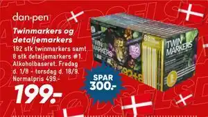 Bilka Twinmarkers og detaljemarkers, DKK 199 tilbud