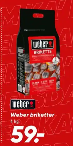 Bilka Weber briketter, DKK 59 tilbud