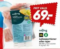 Bilka Lakse portioner eller rejer, DKK 69 tilbud