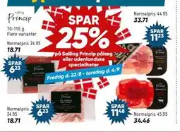 Bilka Spar 25% på Salling Princip pålæg eller udenlandske specialiteter tilbud