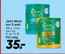 Bilka John West tun 3-pak, DKK 35 tilbud