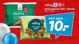 Bilka Kyllingelever eller -hjerter, DKK 10 tilbud