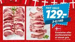 Bilka Koteletter eller skaftkoteletter af dansk gris, DKK 129 tilbud