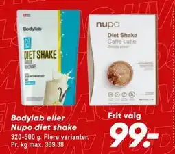 Bilka Bodylab eller Nupo diet shake, DKK 99 tilbud
