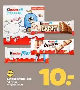 Netto Kinder chokolade, DKK 10 tilbud