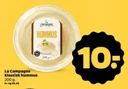 Netto La Campagna klassisk hummus, DKK 10 tilbud