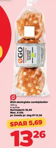Netto ØGO økologiske surdejsboller, DKK 13.26 tilbud
