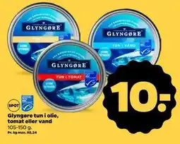 Netto Glyngøre tun i olie, tomat eller vand, DKK 10 tilbud