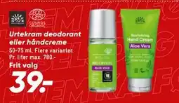 Bilka Urtekram deodorant eller håndcreme, DKK 39 tilbud