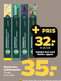 Netto Starbucks kaffekapsler, DKK 35, App-pris tilbud