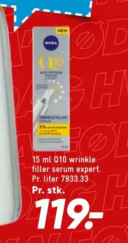 Bilka 15 ml Q10 wrinkle filler serum expert, DKK 119 tilbud