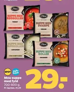 Netto Mou suppe med fyld, DKK 29 tilbud