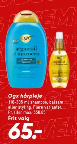 Bilka Ogx hårpleje, DKK 65 tilbud