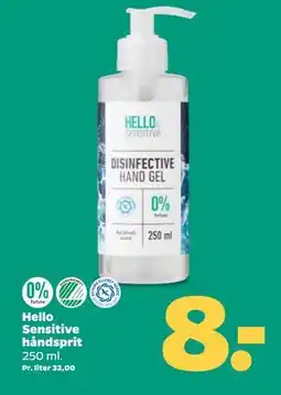 Netto Hello Sensitive håndsprit, DKK 8 tilbud