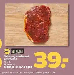 Netto Velsmag marineret entrecote, DKK 39 tilbud