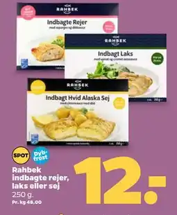 Netto Rahbek indbagte rejer, laks eller sej, DKK 12 tilbud