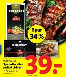 Lidl Spareribs eller pulled chicken, DKK 39 tilbud