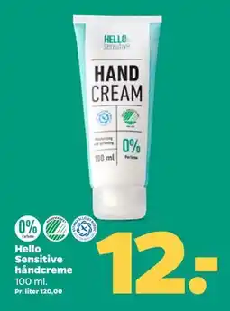 Netto Hello Sensitive håndcreme, DKK 12 tilbud