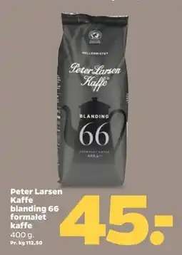 Netto Peter Larsen Kaffe blanding 66 formalet kaffe, DKK 45 tilbud