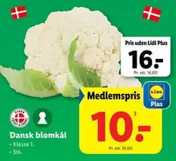 Lidl Dansk blomkål, DKK 16, App-pris tilbud