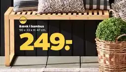 Netto Bænk i bambus, DKK 249 tilbud