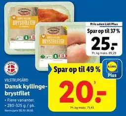 Lidl Dansk kyllingebrystfilet, DKK 25, App-pris tilbud