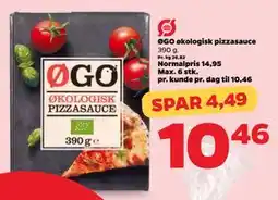 Netto ØGO økologisk pizzasauce, DKK 10.46 tilbud