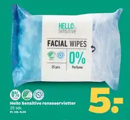 Netto Hello Sensitive renseservietter, DKK 5 tilbud