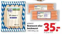 Lidl Bratwurst eller bockwurst, DKK 35 tilbud